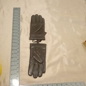 Brown Leather Gloves with Bow Classic Design NWOT